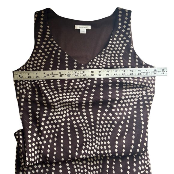 Dress Barn Brown & Beige Polka Dot Maxi Dress With Tan Linen Blend Blazer Sz 8 - Picture 14 of 16